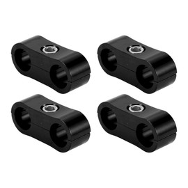 Hihaha Hose Separator Clamp Fitting Adapter/Pipe Tube Line Separator Clamp Tooling AN4 11mm 4pcs Black