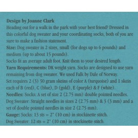 Fiber Trends Knitting Pattern AC-46x Walking the Dog - Dog Sweater & Human Socks