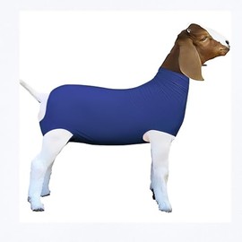 FUZIDDN Spandex Goat Tube for Show Goats - Show Livestock Supplies: Goat Covers & Blankets (Sky Blue, Large)