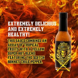 Hellfire Devil's Blend Scotch Bonnet Hot Sauce, Gourmet, Made with the Finest ingredients Pineapple and Scotch Bonnet Peppers creates Sweet Heat at Its Best, 5 oz