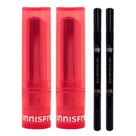 Innisfree Dewy Tint Lip Balm No. 4 Rose Brick x 2 + Eyebrow Gray Brown x x 2 / 이니스프리 듀이 틴트 립밤 4호 로즈 브릭 2개+아이브로우 회갈색 2개