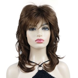 Wiginway Long Shaggy Layered Hair Natural Straight Wavy Shags Wig Soft Syhthetic Hair