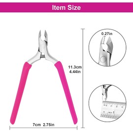 CGBE Professional Cuticle Nippers, Sharp Cuticle Remover, Cuticle Nippers Made of Stainless Steel with Non-Slip Handle, for Precise Removal of Excess Cuticles, Cuticle Scissors for Nail and Toenail