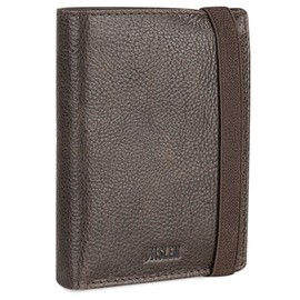 JASLEN - Men's Leather Wallet - Men's Leather Wallet with RFID Protection - Men's Small Wallet - Men's Leather Wallet - Men's Wallet 204221, Brown