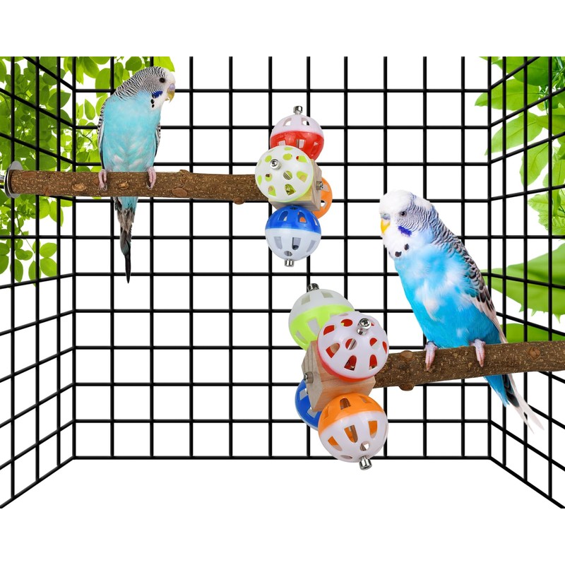 DS. DISTINCTIVE STYLE Bird Perch Stand Toy with Rotatable Balls,