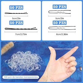 Kit de Pinzas para Cabello de 300pcs, Pinzas para el Pelo Negras y Pasadores para el Cabello, Incluye Pinzas Grandes de 2.75" y 2", Pinzas para Moño (