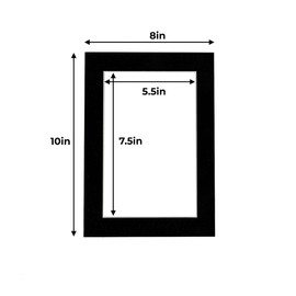 8x10 Precut Black Suede Picture Matboard for 6x8 Photo - for Frames Measuring 8 x 10 Inches - Bevel Cut Matte to Display Art Measuring 6 x 8 Inches - Acid Free ONE MAT