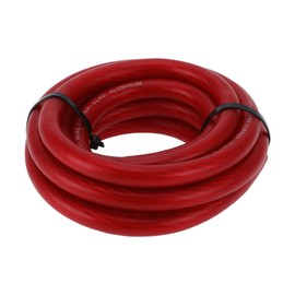 RATCHROLL 1 Pcs Universal Ground Wire Fully Insulated& Soft Touch Jacket 10FT Power Wire with Heat Shrink Tubes 1/0 GAUGE Red CCA 12V