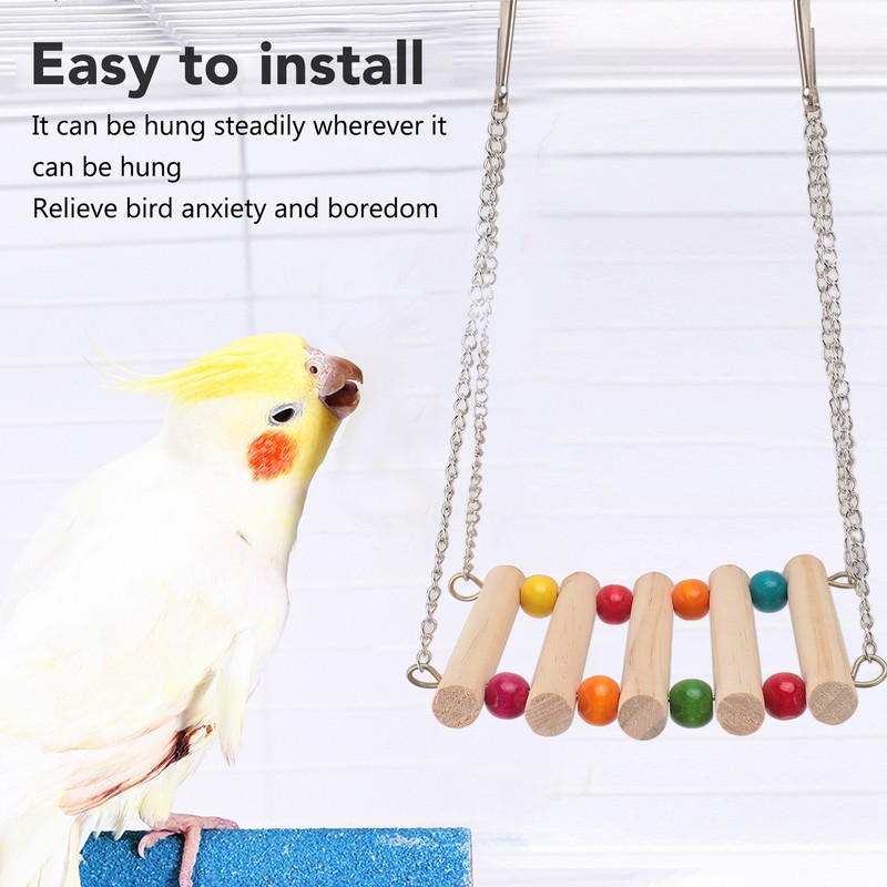 8pcs Parrot Chewing Toy Shredding Foraging Toys Climbing Ladder Cage