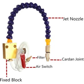 ChgImposs Mist Coolant Mist Lubrication System Unit, Metal Cutting Engraving Cooling Sprayer Machine with Air Pipe for CNC Lathe Milling Drill Machine