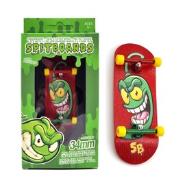 SPITBOARDS® 34mm x 96mm Pro Fingerboard Set-Up (Complete) | Real Wood Deck | Pro Trucks with Lock-Nuts and Pro Bushings | Polyurethane Pro Wheels with Bearings | Green Chilly