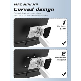 AODUKE Aluminium Alloy Mac Mini M4 Under Table Bracket, 2024 Mac Mini M4 Pro Wall Mount Stand (AJM4-BW-MAX2)
