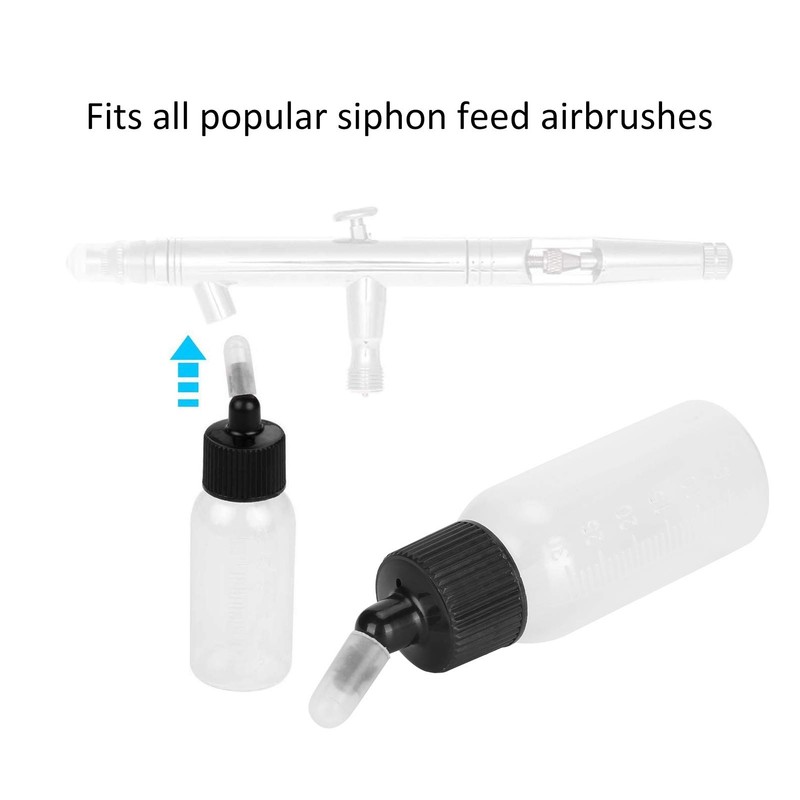 Pack of 10 Empty Airbrush Bottles, 30 ml Paint Storage