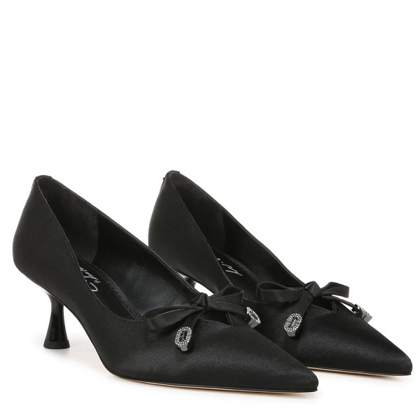 Circus NY by Sam Edelman Women's Fleur Pump, Black Satin,