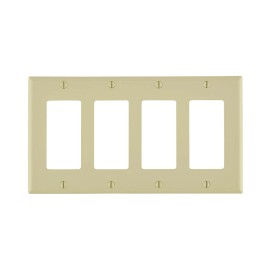 Leviton 4-Gang Ivory Thermoplastic Nylon Wallplate