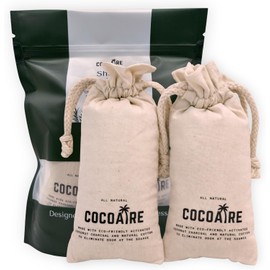 Shoe Deodorizer – Activated Coconut Charcoal Odor Absorber (2 Pack) – Removes Moisture & Odor from Shoes, Gym Bags & Closets – Reusable, Unscented Air