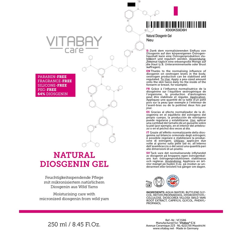 Vitabay Natural Diosgenin Cream with Yam Root 250 ml -