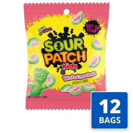 SOUR PATCH KIDS Watermelon Soft Chewy Candy Pack of 12 3.6 Oz Bags