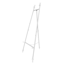 Metal Easel Stand with Chain Support for Mirror,Iron Floor Easels for Display Wedding Sign,58 Inch Adjustable Arts & Crafts Easels(White)