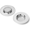 Qinglele 2pcs Kitchen Bathroom Sink Strainer, Stainless Steel Drain Filter,