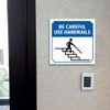 Square Plus Be Careful Use Handrails Door or Wall Sign
