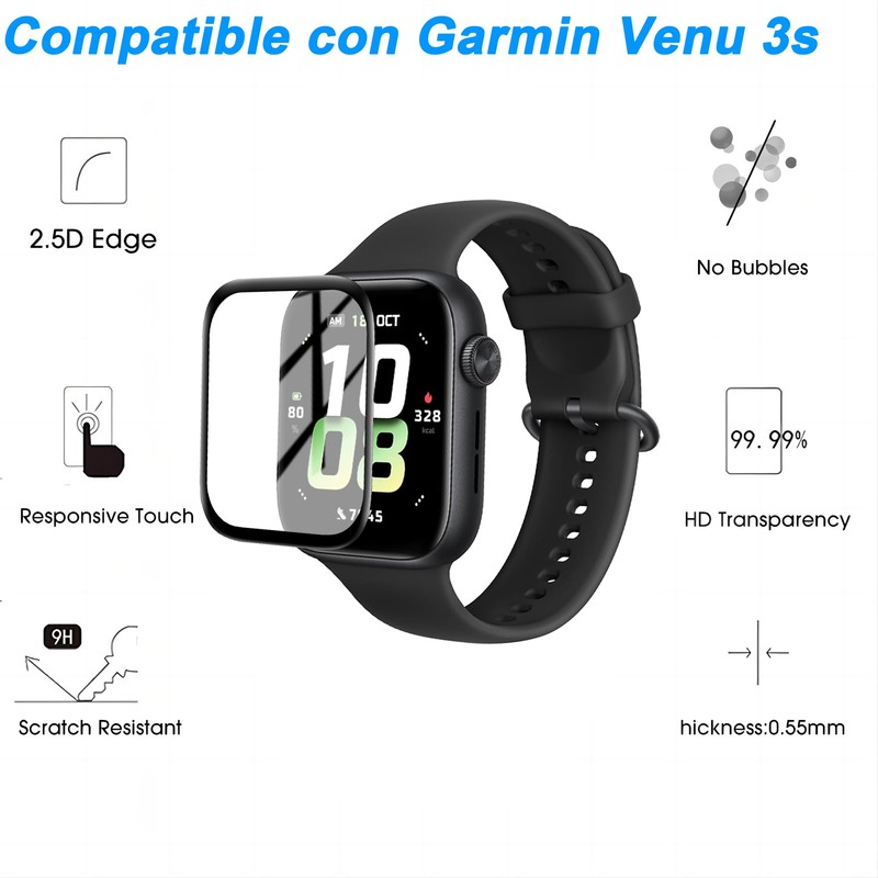 USDILU 4 Pack Mica para Smartwatch Honor Watch 5, Soft