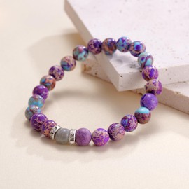 MIXJOY Mother's Day To My Daughter Gift from Mom - Love You to The Moon Imperial Jasper Bracelet Gift for Daughter, Moonstone Bracelet, Daughter's Birthday Jewelry