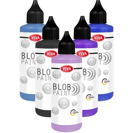 Viva Decor Blob Paint Set (Purple Ocean, 5 x 90 ml) - Ready-to-Use Paint Set for Blob Painting Dot Painting Art - Dotting Tool for Canvas, Mandala