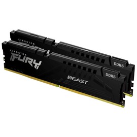 Kingston Fury Beast 32GB (2x16GB) 6400MT/s DDR5 CL32 Desktop Memory | AMD Expo | Plug N Play | Kit of 2 | KF564C32BBEK2-32