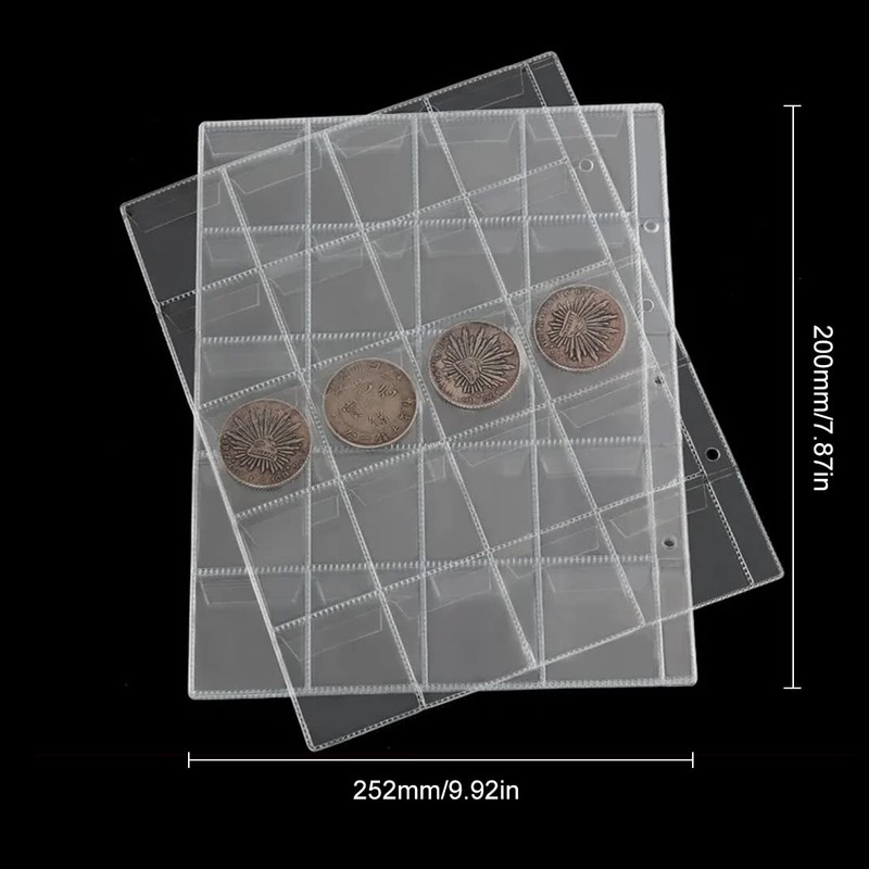 TSLRSA 7 Pieces Coin Collection Page, Coin Holder Glove Holder