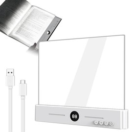 DEYOT Flat Book Light,2026 Upgrade, Book Light Treasure Box, Reading in Bed at Night with 3 Colors & Timer, Dimmable Panel Plate Book Lamp Full Page Light, Bookish Gifts for Book Lovers(White)