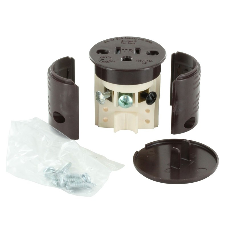 Sillites SCRBR Tamper-Resistant Self-Contained Receptacle 15 Amp 120 Volt Brown