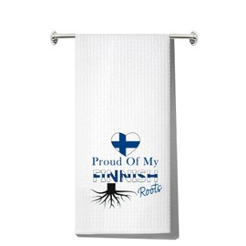G2TUP Finland Kitchen Towels Finnish Dish Towels Finland Flag Towels Proud of My Finnish Roots Gifts (Proud of CA)