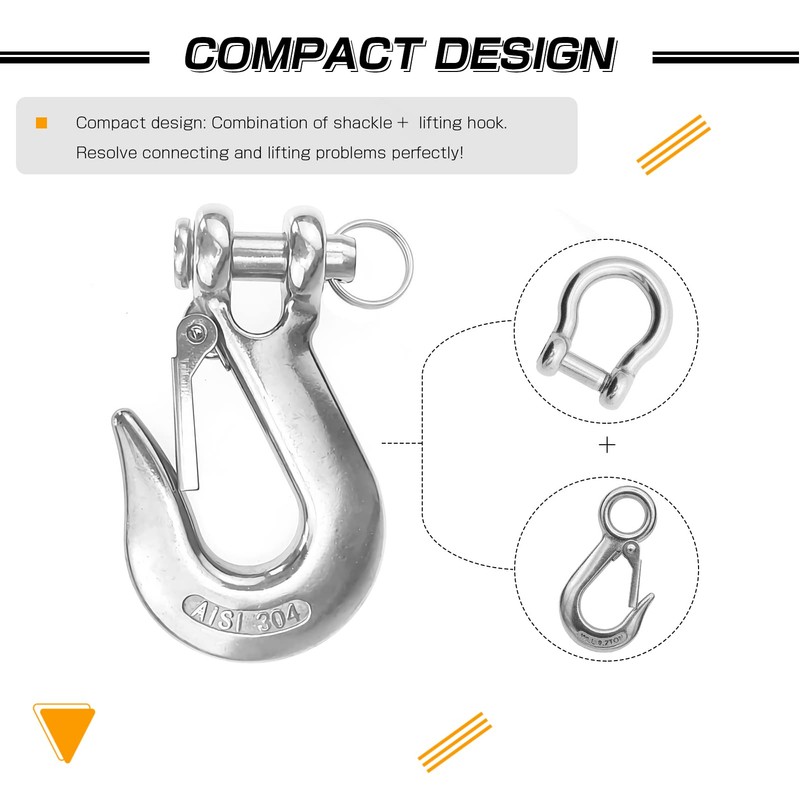 AMYSPORTS Heavy Duty Slip Hook Lifting Winch Steel Slip Hook
