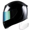 1STorm Motorcycle Full Face Helmet Skull King Glossy Black+ One