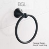 BGL - Toallero de pared para baño, diseño clásico, Negro