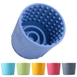 Dog Lick Bowl, Bestalk Anxiety Relief Slow Feeder Dog Lick Mat Treat Dispenser, Non-Slip Dog Licking Bowl Dog Enrichment Toys for Small Medium and Large Breed Dogs, BPA Free Silicone(Dark Blue,S)