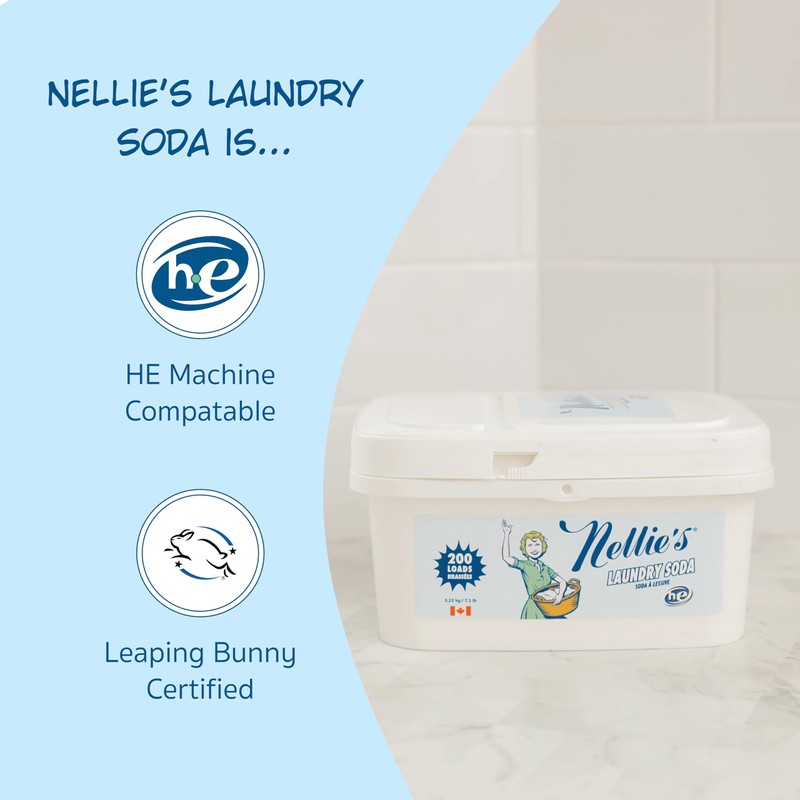 Nellie's Laundry Soda - Concentrated Laundry Detergent Powder - 200