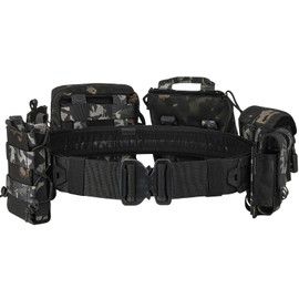 YAKEDA Battle Belts Tactical Molle Duty Belts Law Enforcement with Pouches 8-in-1 (Black CP)