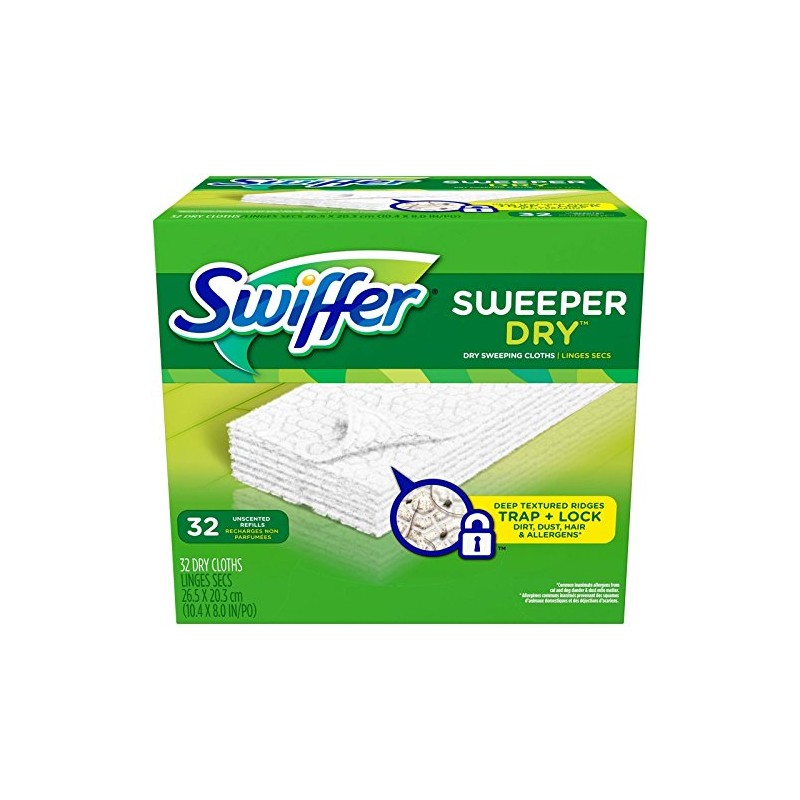 Swiffer Sweeper Dry Sweeping Cloths, Refills, Unscented, 32 ct.