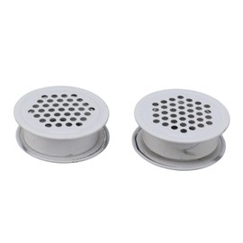 Round Vent Cover White Rustproof Rugged Versatile Air Vent Mesh Hole Cover for Home Closet Cabinets Office Stainless Steel ABS 2Pcs