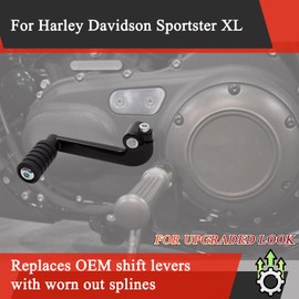 WOWTK Shift Lever + Shifter peg for Harley '04-'22 Sportster XL 1200 883 w/Mid-Controls,Black