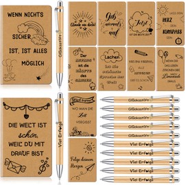 Tenare Set of 12 Thank You Gift for Colleagues Teachers 12 Small Inspirational Notebooks Mini Diary Notepads and 12 Motivational Ballpoint Pens Thank You Gifts for School Office (Elegant)