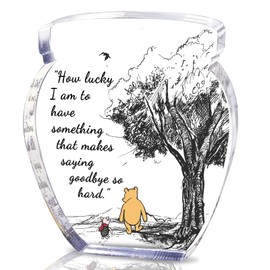 Hunny Pot Shape Acrylic Desk Decor Winnie Long Distance Friendship Gifts Inspirational Gifts, Pooh Quotes Desk Sign Decor, Birthday Gifts Graduation Gifts for Women Best Friend Mom Sister - 02