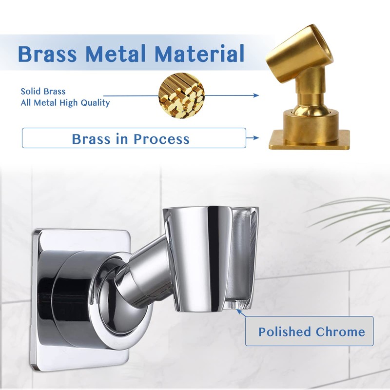 YDmeet Shower Head Holder, Adjustable Handheld Brass Shower Head Bracket,