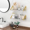 Cilinta Clear Shelves, Gold Floating Shelves Wall Mounted Set of