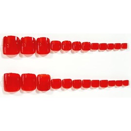 Must Love Red Press-on Toenails - 24 Pieces - Artificial Nail Kit