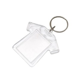King&Pig 50PCS Key Chains Key Rings with Transparent Clear Picture Photo Frames Can Open Keychains(T-Shirt shaped)