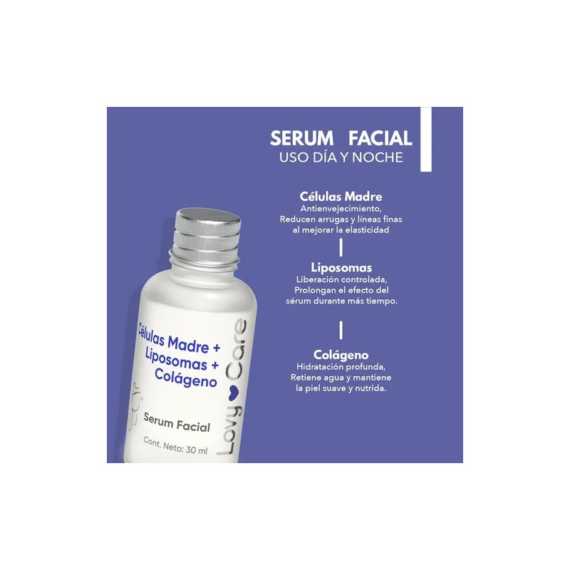 Lovy Care Serum Facial Células Madre Liposomas Colágeno Antiedad 30ml