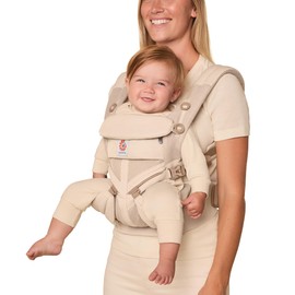 Ergobaby Omni Classic Baby Carrier Newborn to Toddler - Breathable Baby Carriers for Summer - All-Position Carrier with Lumbar Support (7-45 Pounds), Mesh, Natural Beige